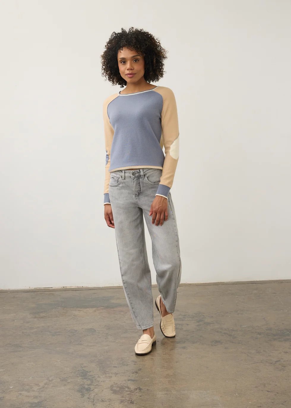 FDJ Girlfriend Barrel Ankle Denim | Ice Gray