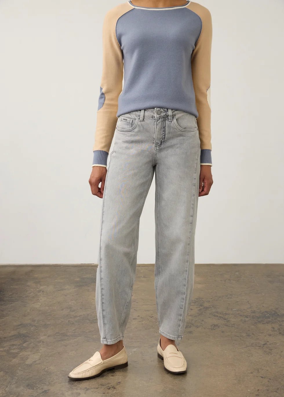 FDJ Girlfriend Barrel Ankle Denim | Ice Gray
