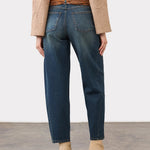 FDJ Girlfriend Barrel Leg Denim | Dark Wash - Juli's Wearable Art