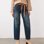 FDJ Girlfriend Barrel Leg Denim | Dark Wash - Juli's Wearable Art