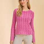 FDJ Long Sleeve Garment Dye Sweater | Fuschia - Juli's Wearable Art