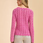 FDJ Long Sleeve Garment Dye Sweater | Fuschia - Juli's Wearable Art