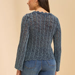 FDJ Long Sleeve Garment Dye Sweater | Indigo - Juli's Wearable Art
