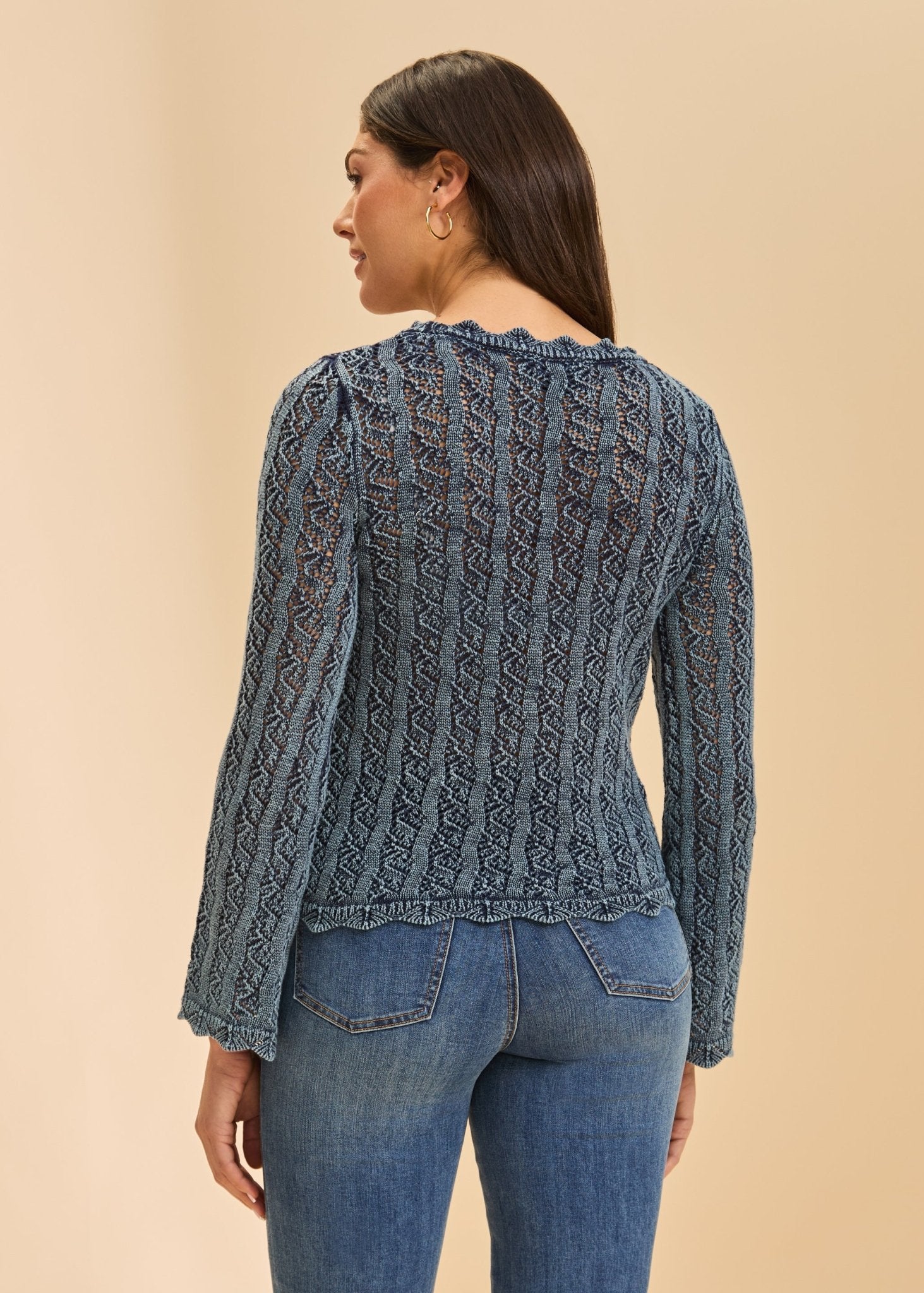 FDJ Long Sleeve Garment Dye Sweater | Indigo - Juli's Wearable Art