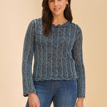 FDJ Long Sleeve Garment Dye Sweater | Indigo - Juli's Wearable Art