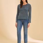 FDJ Long Sleeve Garment Dye Sweater | Indigo - Juli's Wearable Art