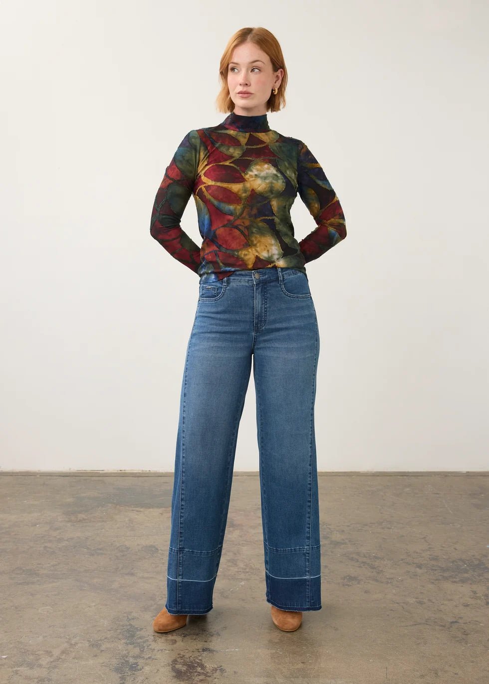 FDJ Long Sleeve Mock Neck Top | Autumnal - Juli's Wearable Art