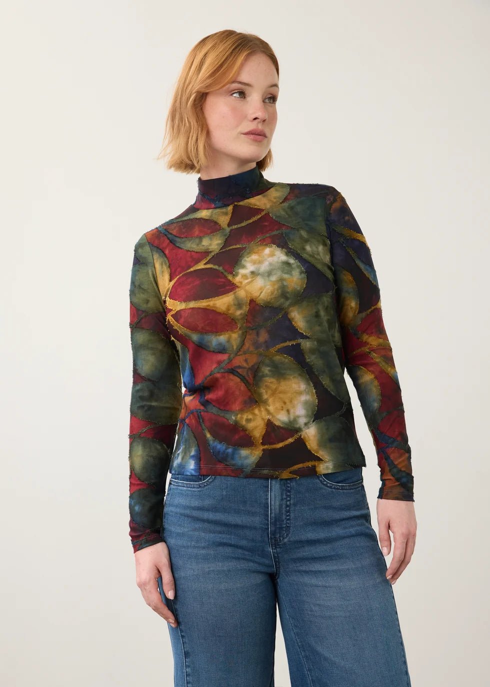 FDJ Long Sleeve Mock Neck Top | Autumnal