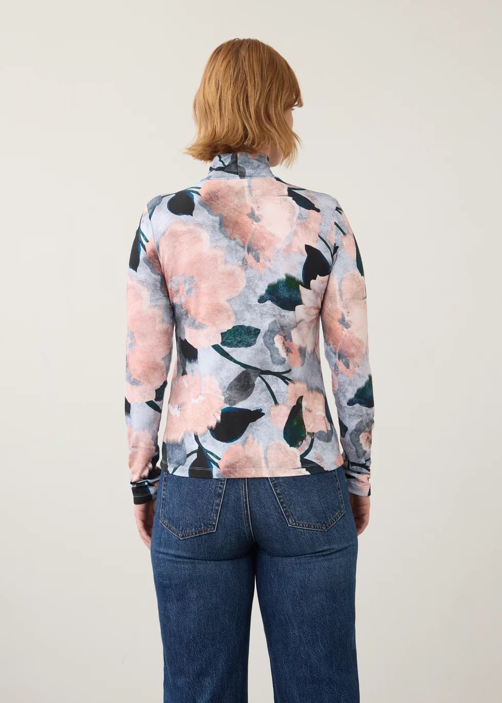 FDJ Long Sleeve Mock Neck Top | De Winter Pink - Juli's Wearable Art