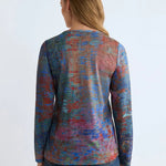 FDJ Long - Sleeve Notch Neck Top, Autumn Reflection - Juli's Wearable Art