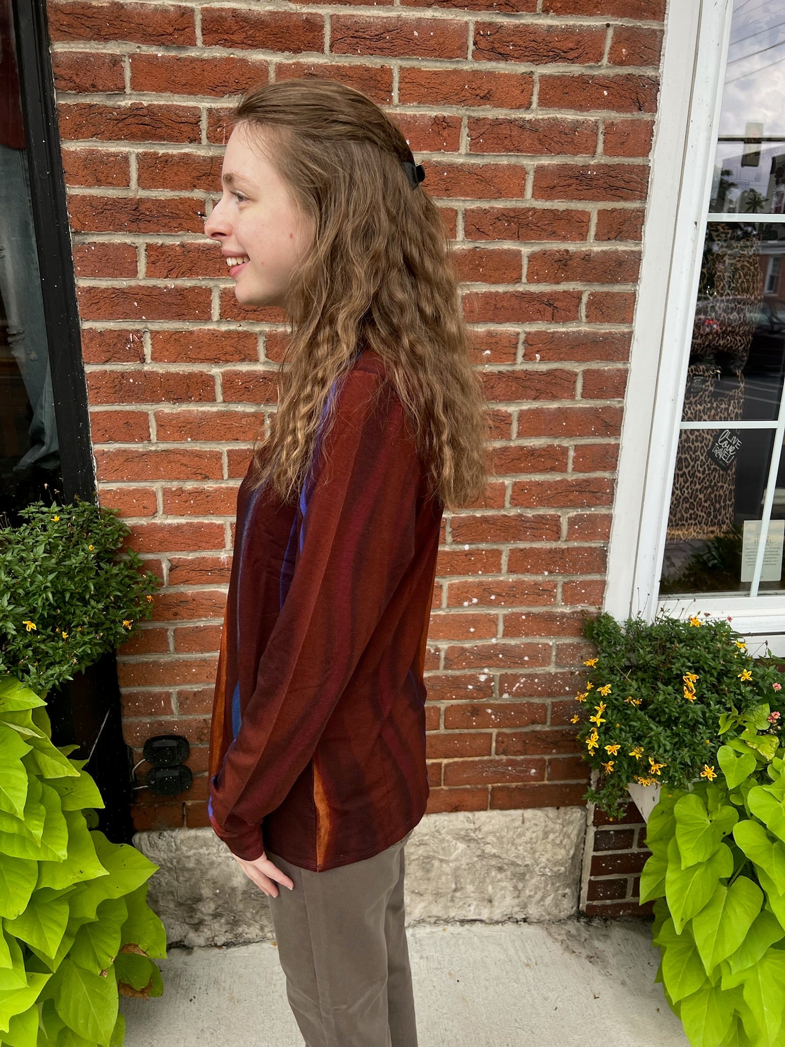 FDJ Long Sleeve Printed Mock Neck Top - Juli's Wearable Art