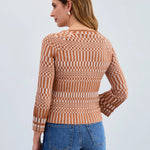 FDJ Long - Sleeve Rib Sweater – Bronze/Crème - Juli's Wearable Art