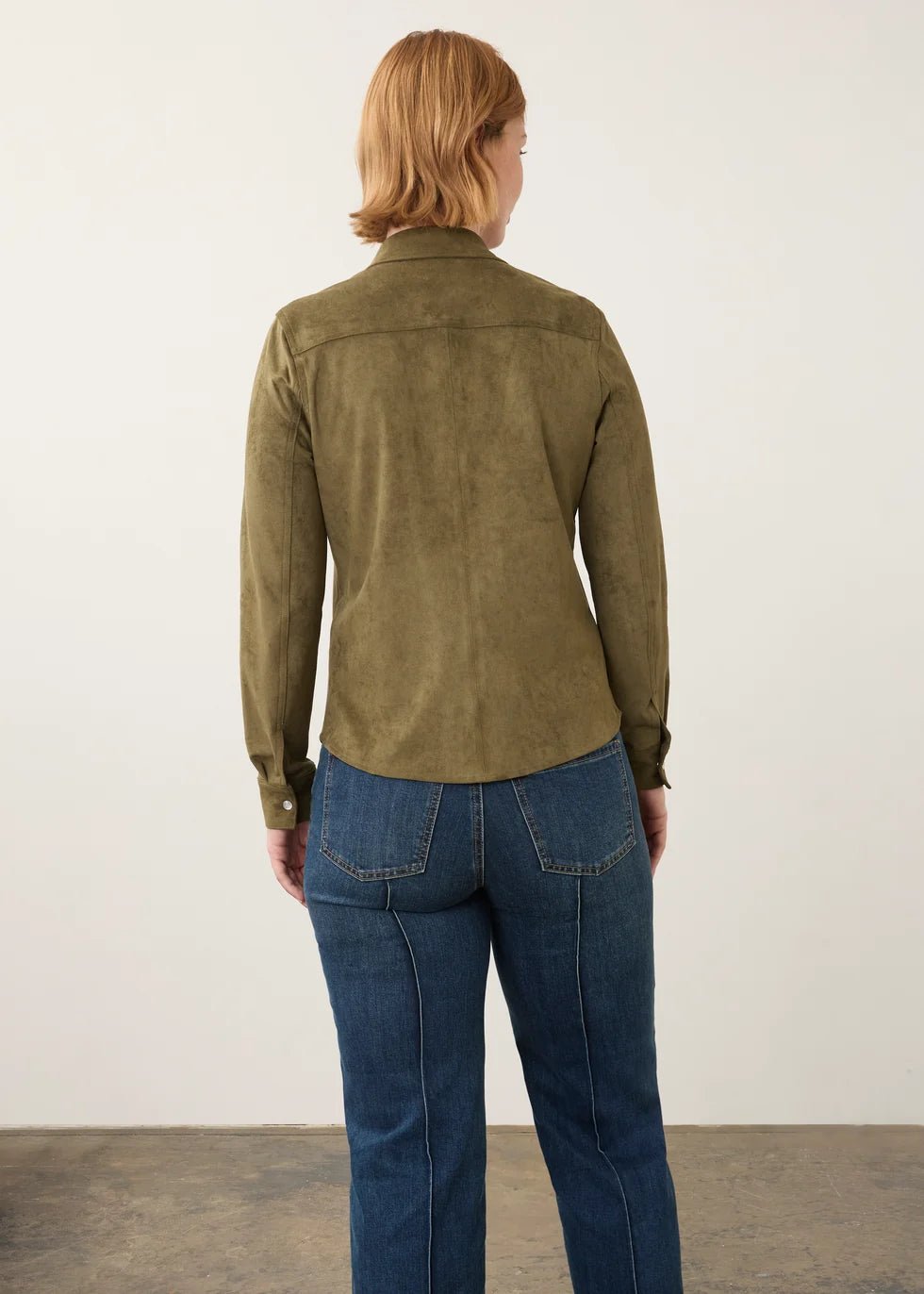 FDJ Long Sleeve Suede Shirt | Olive - Juli's Wearable Art