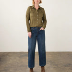 FDJ Long Sleeve Suede Shirt | Olive - Juli's Wearable Art