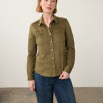 FDJ Long Sleeve Suede Shirt | Olive - Juli's Wearable Art