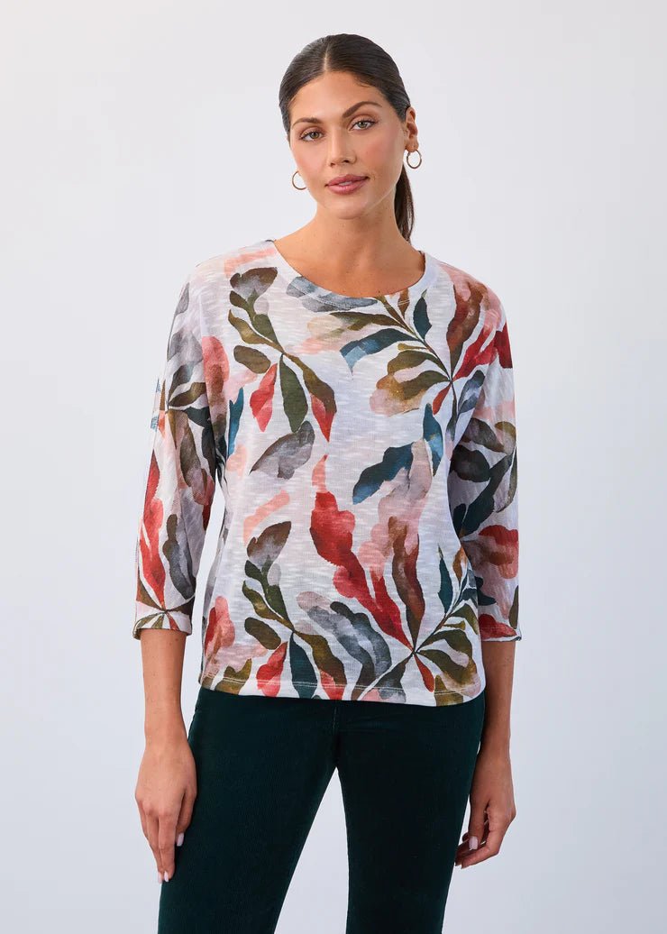 FDJ Loose Fit Dolman Sleeve Top – Acanthus Leaf - Juli's Wearable Art