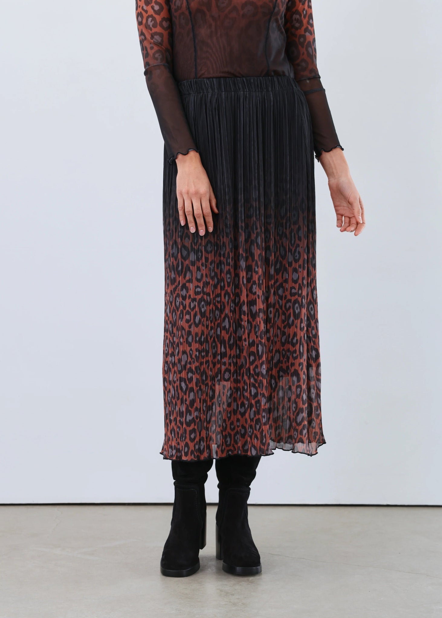 FDJ Midi Mesh Skirt – Leopard Fade - Juli's Wearable Art