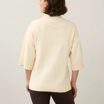 FDJ Mock Neck 3/4 Sleeve Sweater | Ivory - Juli's Wearable Art