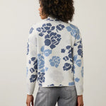 FDJ Mock Neck Loose Fit Sweater | Indigo Floral - Juli's Wearable Art