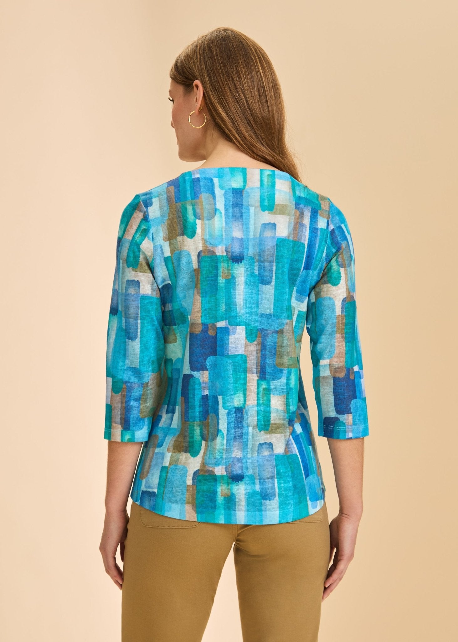 FDJ Notch Neck Top | Blue Rockefeller - Juli's Wearable Art