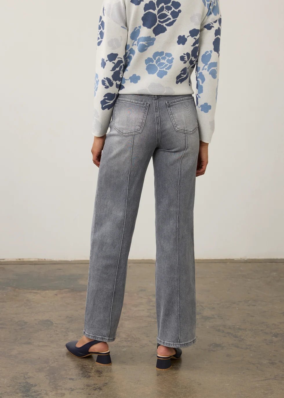 FDJ Olivia Pintuck Wide Leg Denim | Blue Gray - Juli's Wearable Art