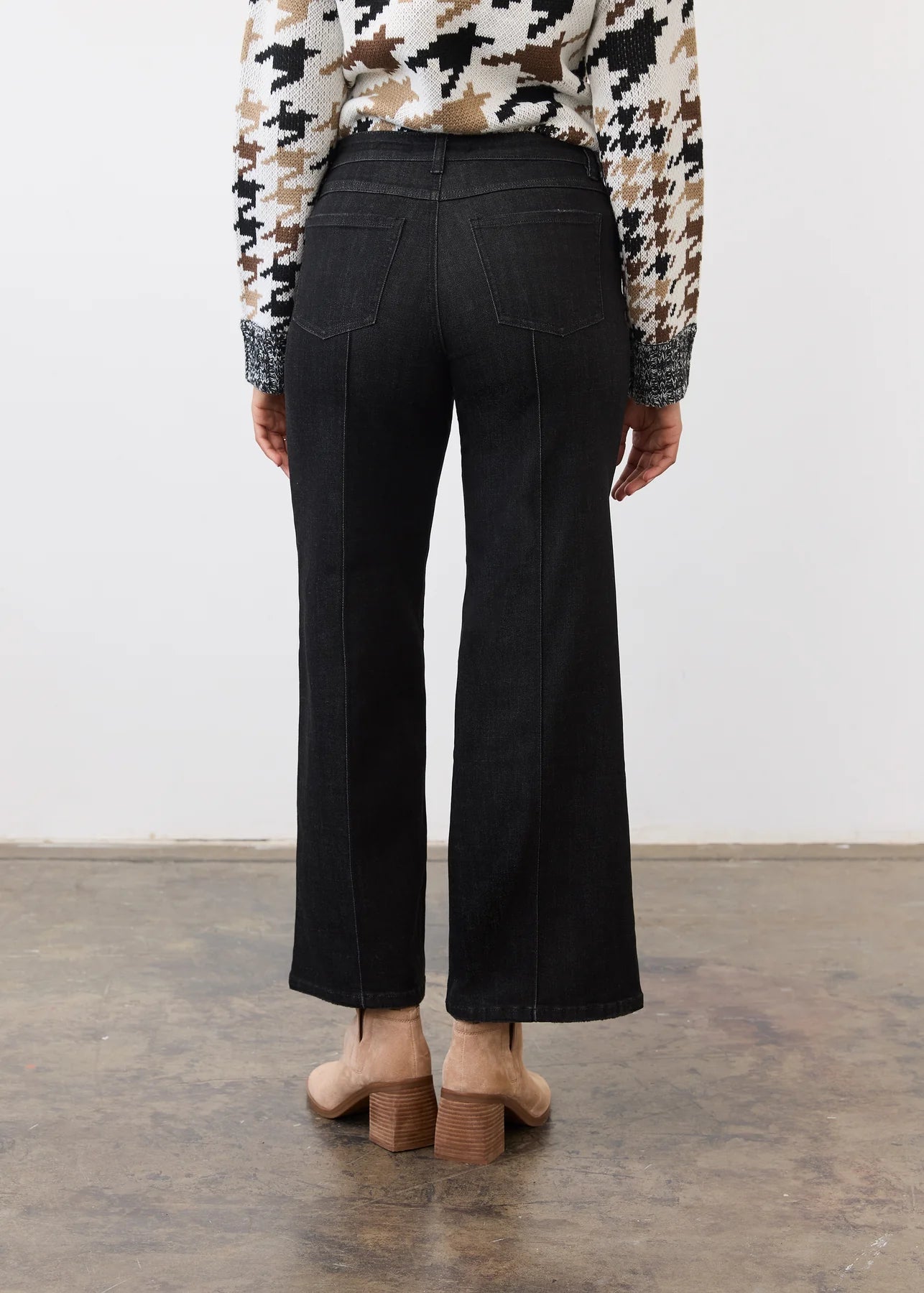 FDJ Olivia Pintuck Wide Leg Denim | Deep Black - Juli's Wearable Art