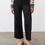FDJ Olivia Pintuck Wide Leg Denim | Deep Black - Juli's Wearable Art