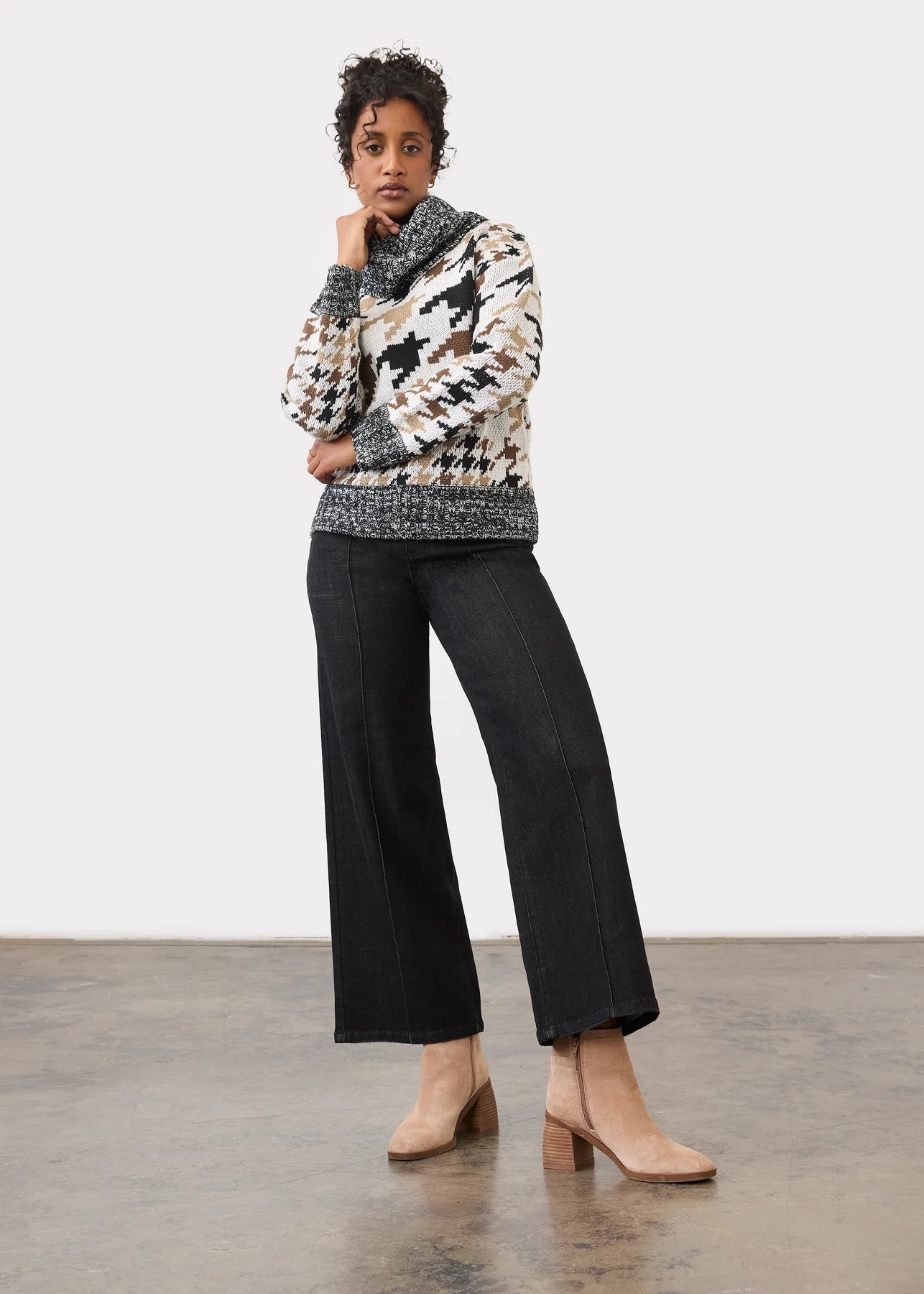 FDJ Olivia Pintuck Wide Leg Denim | Deep Black - Juli's Wearable Art
