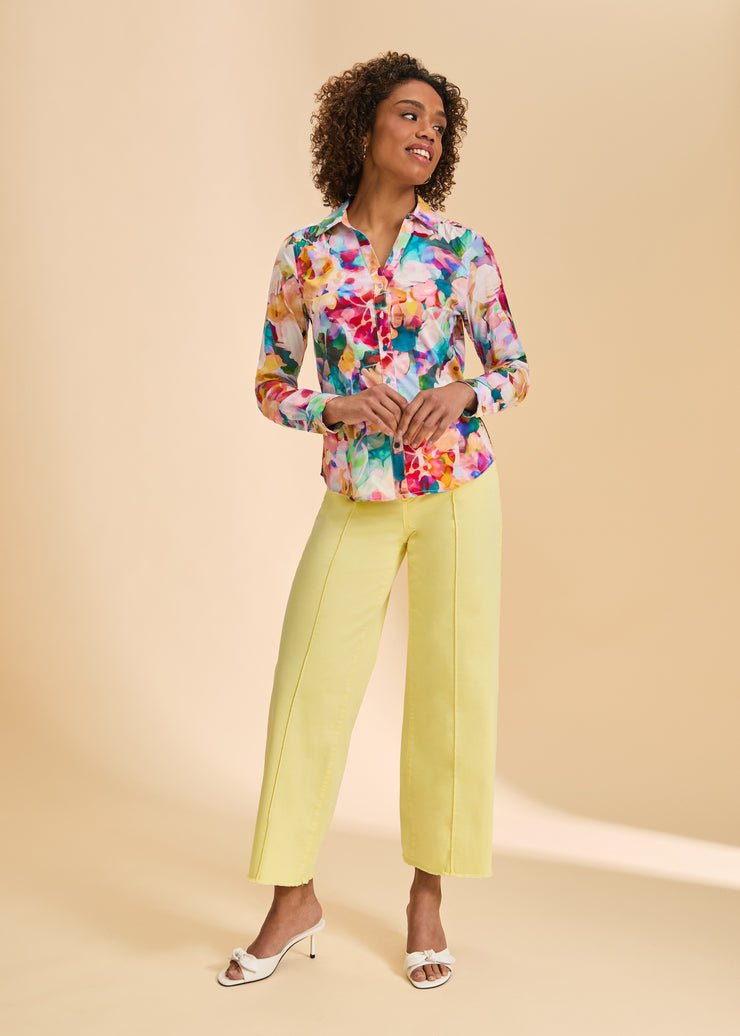 FDJ Olivia Wide Ankle Denim – Pineapple - Juli's Wearable Art