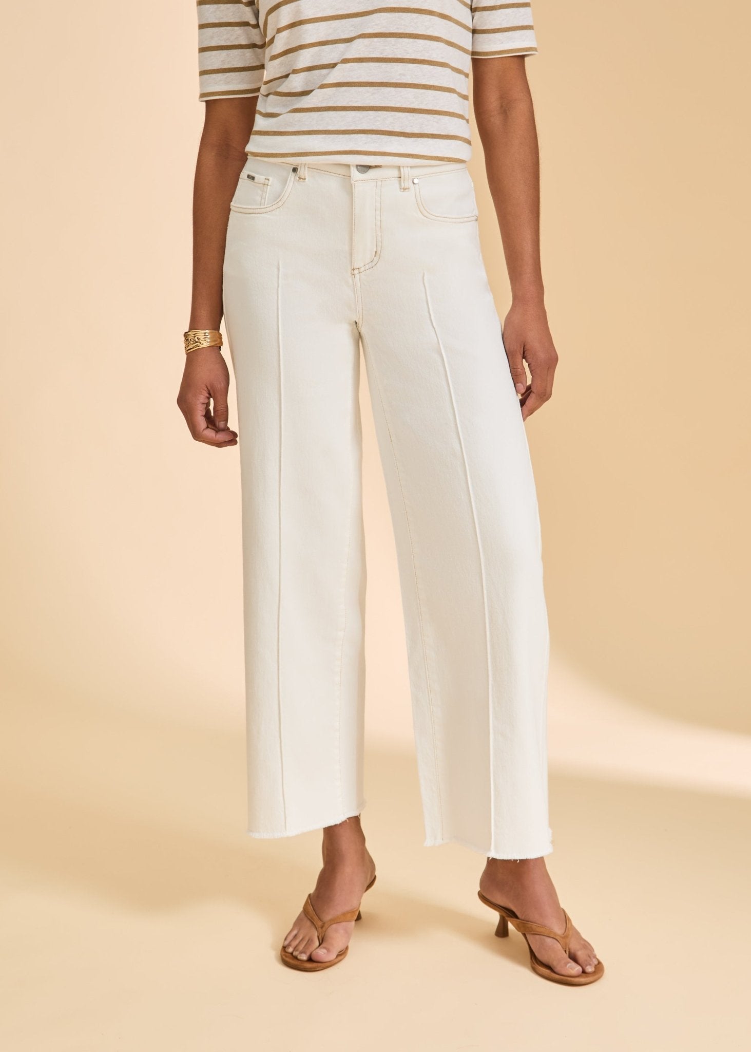 FDJ Olivia Wide Ankle Jeans | Ivory - Juli's Wearable Art