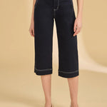 FDJ Olivia Wide Capri | Navy - Juli's Wearable Art