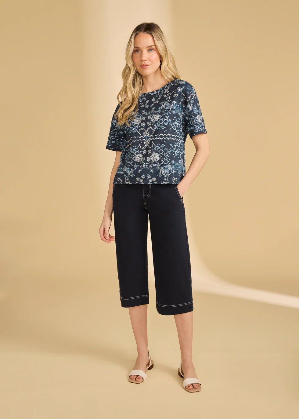 FDJ Olivia Wide Capri | Navy