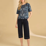 FDJ Olivia Wide Capri | Navy - Juli's Wearable Art