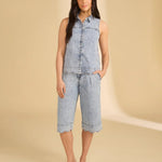 FDJ Olivia Wide Gaucho Denim | Pale Wash - Juli's Wearable Art