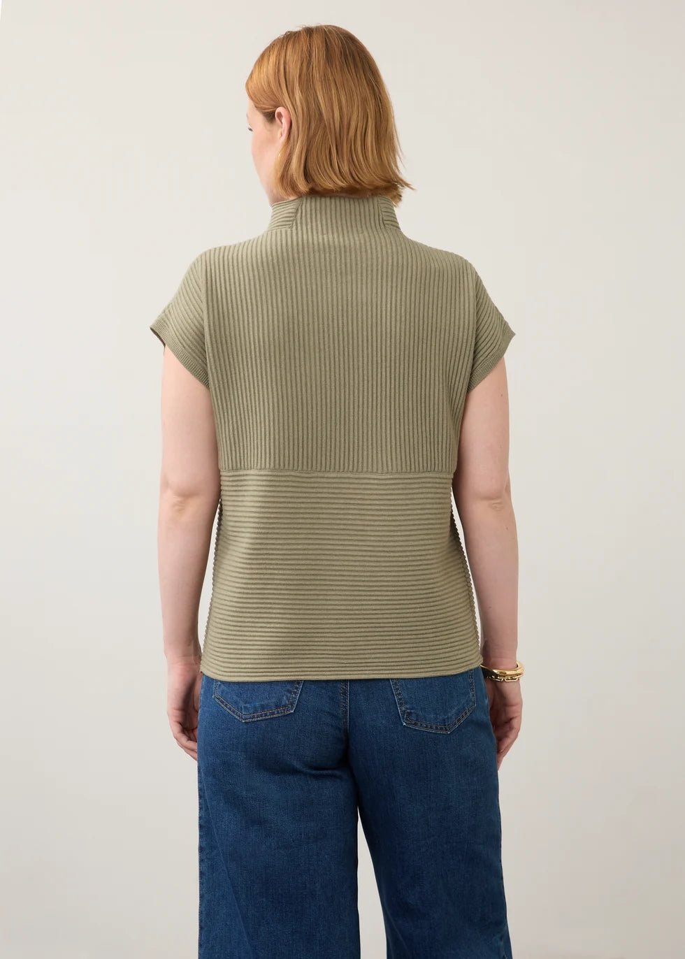 FDJ Ottoman Cap Sleeve Sweater | Light Olive - Juli's Wearable Art
