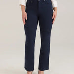 FDJ Petite | Ponte Suzanne Straight Leg Pant | Navy - Juli's Wearable Art