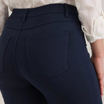 FDJ Petite | Ponte Suzanne Straight Leg Pant | Navy - Juli's Wearable Art