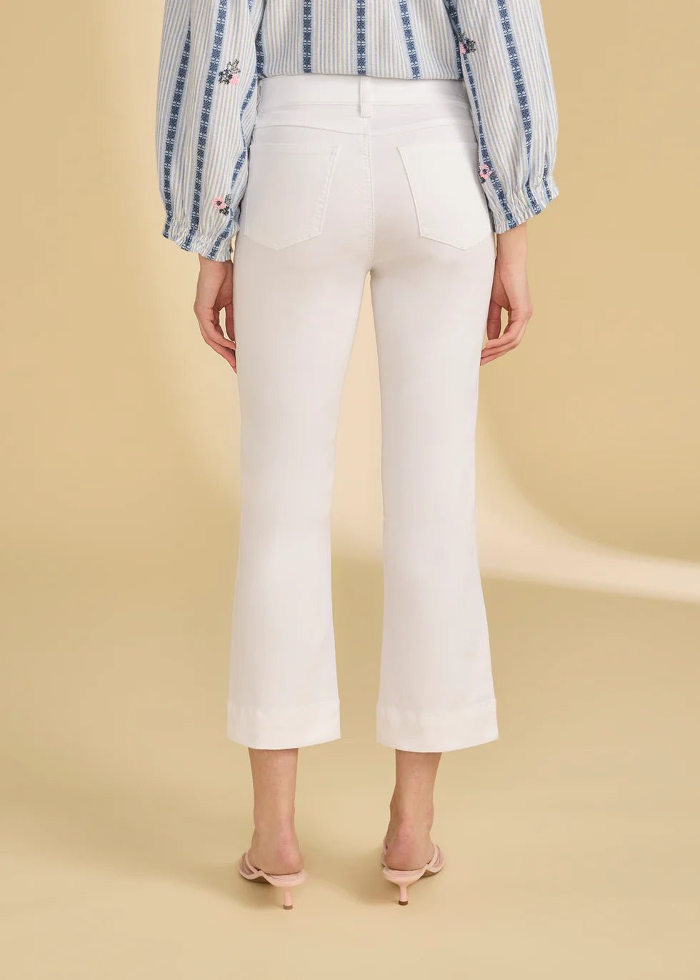 FDJ Pull - On Boot Crop Denim | White - Juli's Wearable Art