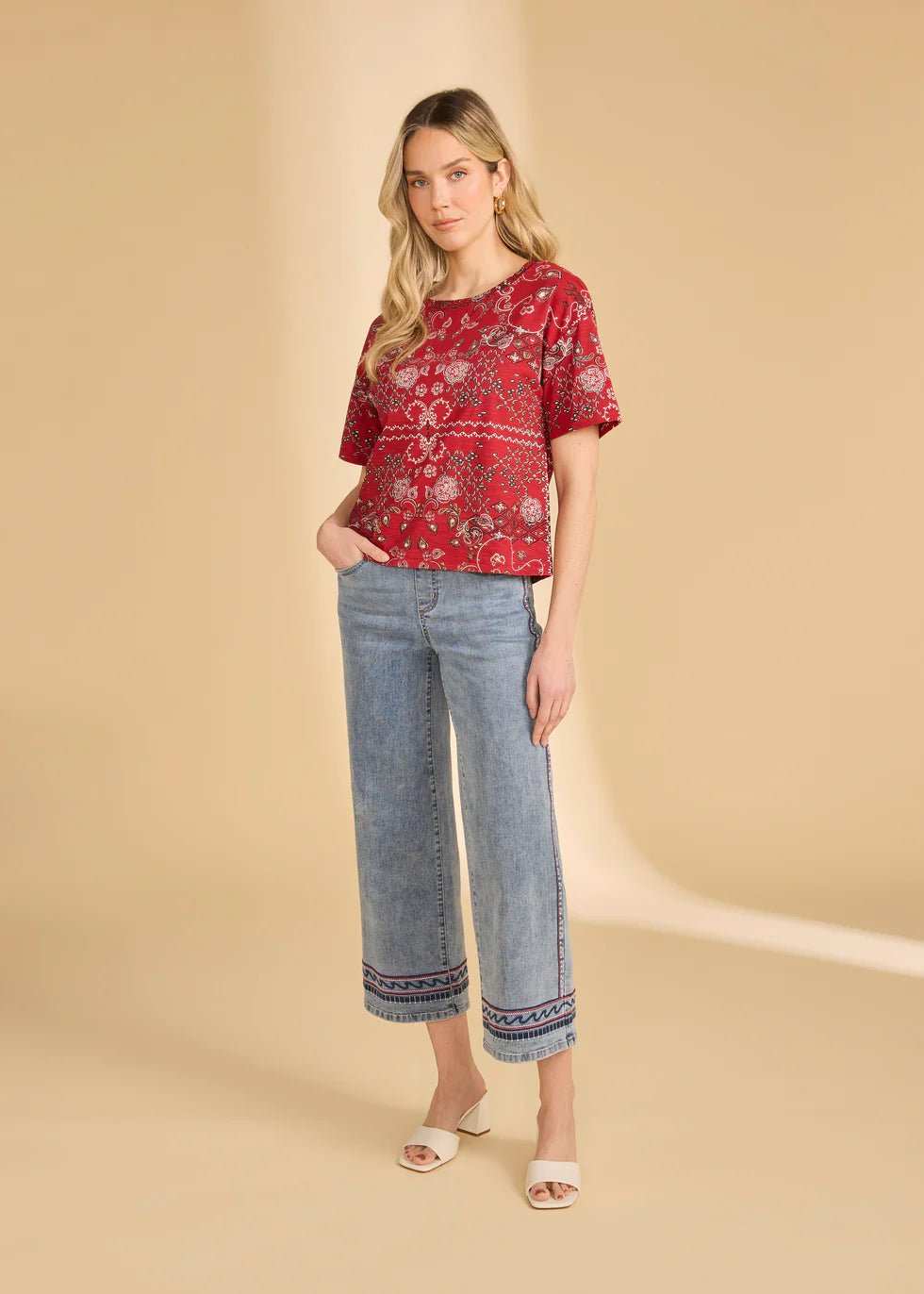 FDJ Pull - On Wide Crop Denim | Medium Wash - Juli's Wearable Art