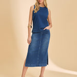 FDJ Sleeveless Top | Blue Denim - Juli's Wearable Art
