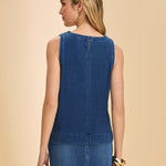 FDJ Sleeveless Top | Blue Denim - Juli's Wearable Art