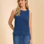 FDJ Sleeveless Top | Blue Denim - Juli's Wearable Art