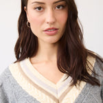 FDJ Sparkle V-Neck Sweater | Metallic Gray - Juli's Wearable Art