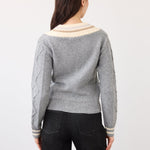 FDJ Sparkle V-Neck Sweater | Metallic Gray - Juli's Wearable Art