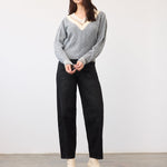 FDJ Sparkle V-Neck Sweater | Metallic Gray - Juli's Wearable Art