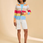 FDJ Striped Hooded Cardigan | Spritz Stripes - Juli's Wearable Art