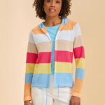 FDJ Striped Hooded Cardigan | Spritz Stripes - Juli's Wearable Art