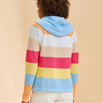 FDJ Striped Hooded Cardigan | Spritz Stripes - Juli's Wearable Art