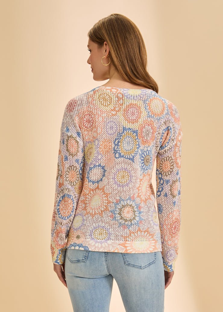 FDJ V - Neck Printed Sweater | Dream Catcher - Juli's Wearable Art