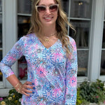 Fireworks & Stars V-Neck Top - Juli's Wearable Art